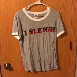 victoria secret pink “i sleigh” short sleeve